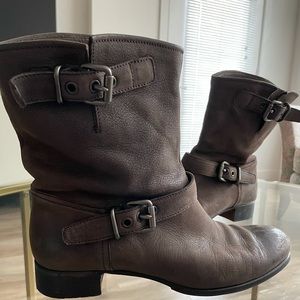 Distressed Prada Engineer leather boots size 39.5.